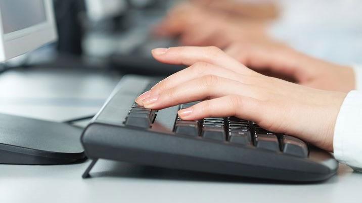 Typing on a computer keyboard